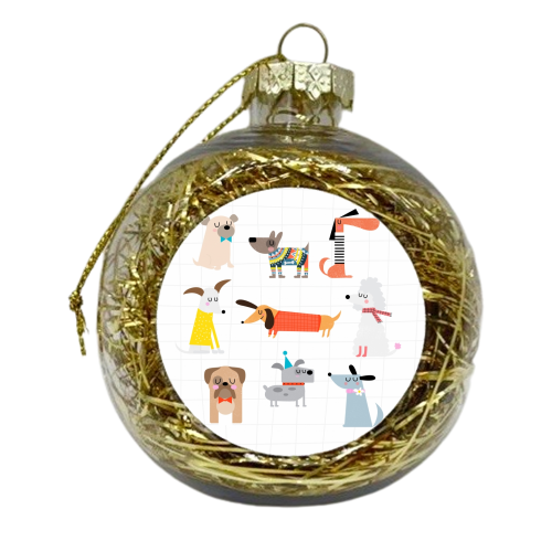 Dashing Dogs - xmas bauble by Nichola Cowdery