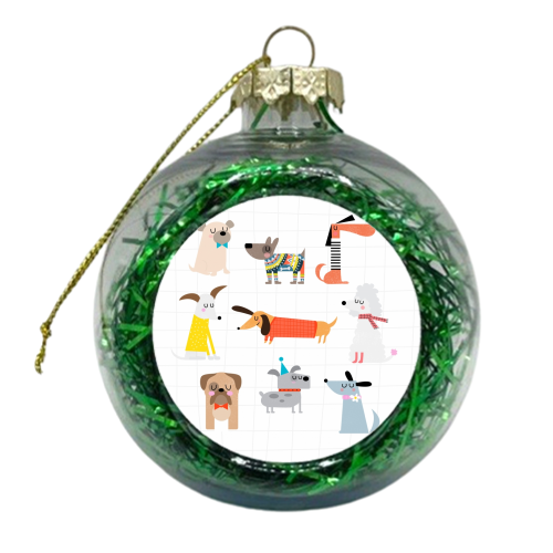 Dashing Dogs - xmas bauble by Nichola Cowdery