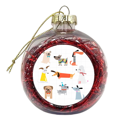Dashing Dogs - xmas bauble by Nichola Cowdery