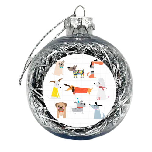 Dashing Dogs - xmas bauble by Nichola Cowdery