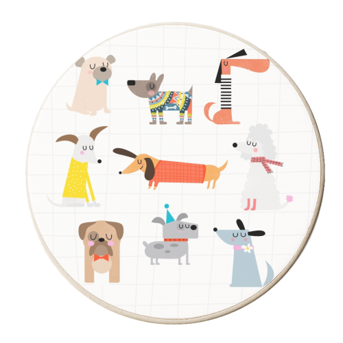 Dashing Dogs - personalised beer coaster by Nichola Cowdery