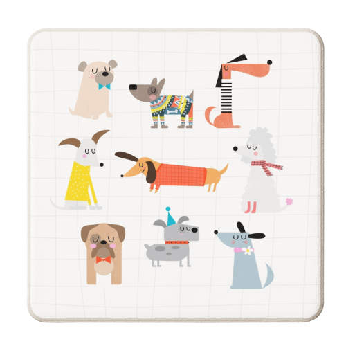 Dashing Dogs - personalised beer coaster by Nichola Cowdery