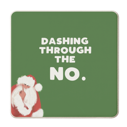 Dashing through the NO - personalised beer coaster by Giddy Kipper