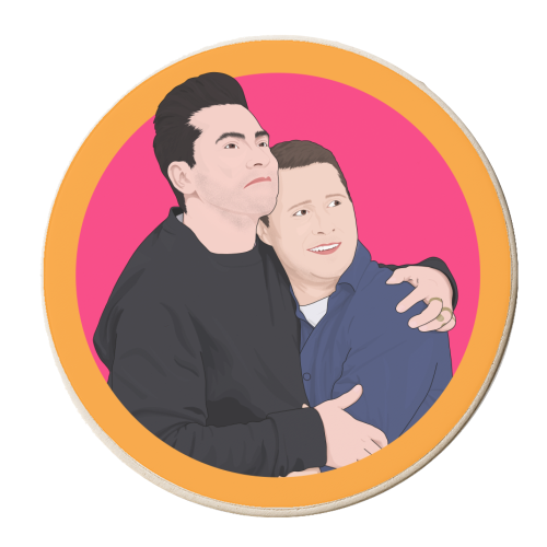 David and Patrick - personalised beer coaster by Pink and Pip