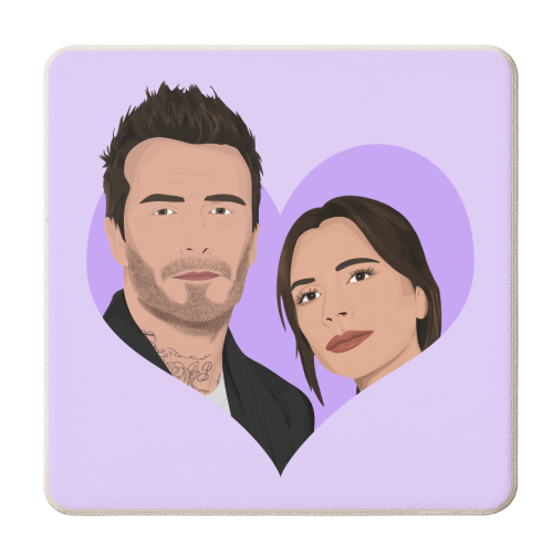 David and Victoria Beckham - personalised beer coaster by Pink and Pip