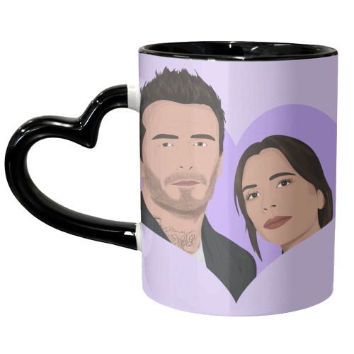 David and Victoria Beckham - unique mug by Pink and Pip