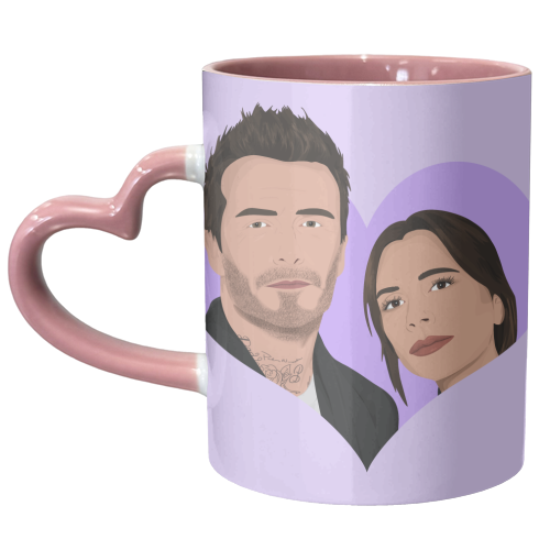 David and Victoria Beckham - unique mug by Pink and Pip