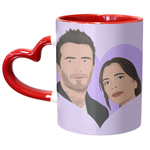 David and Victoria Beckham - unique mug by Pink and Pip