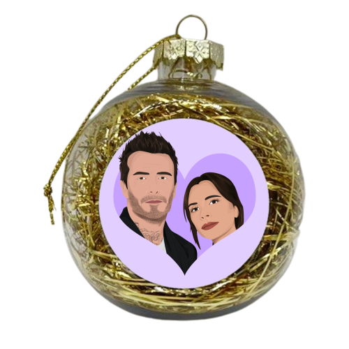 David and Victoria Beckham - xmas bauble by Pink and Pip