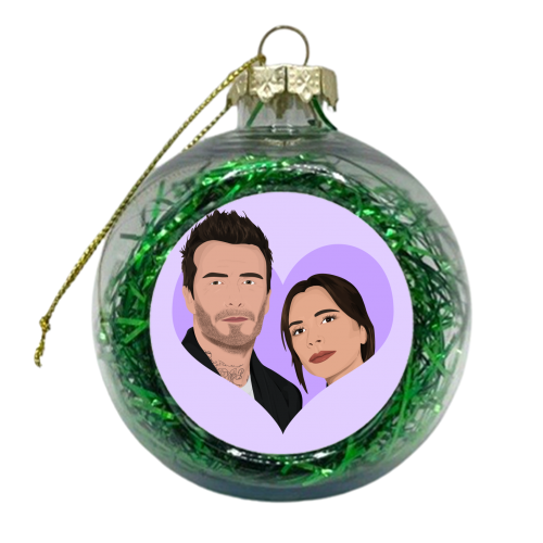 David and Victoria Beckham - xmas bauble by Pink and Pip