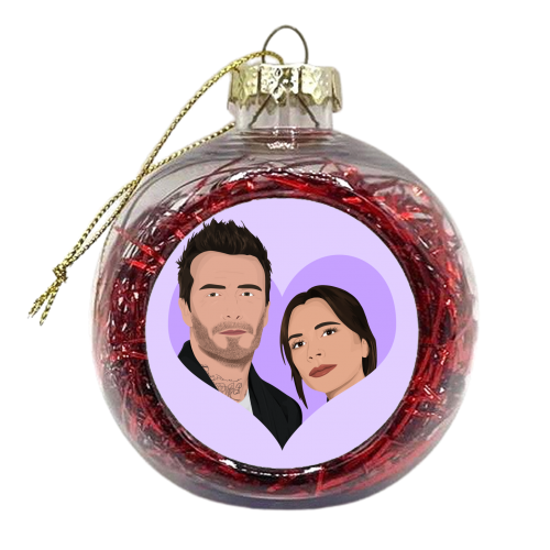David and Victoria Beckham - xmas bauble by Pink and Pip