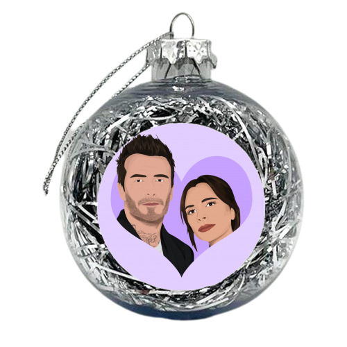 David and Victoria Beckham - xmas bauble by Pink and Pip