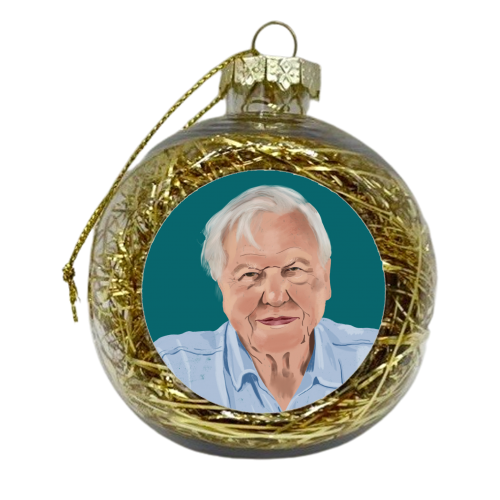 David Attenborough - xmas bauble by Sarah Wilkinson