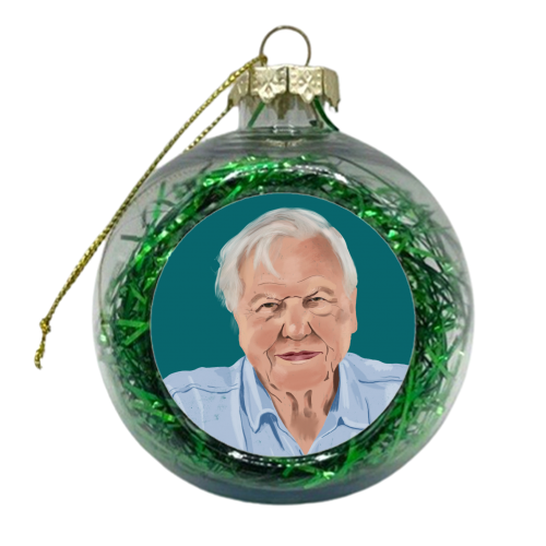 David Attenborough - xmas bauble by Sarah Wilkinson