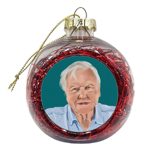David Attenborough - xmas bauble by Sarah Wilkinson