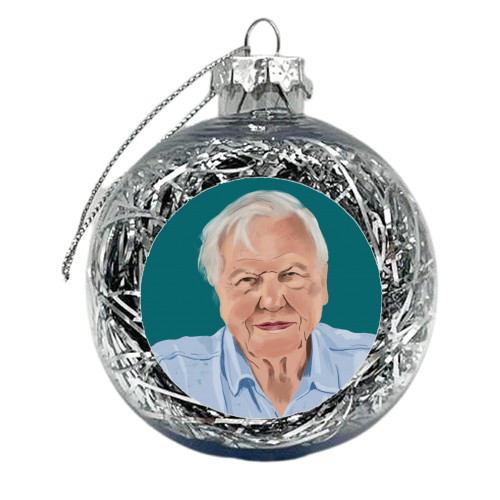 David Attenborough - xmas bauble by Sarah Wilkinson