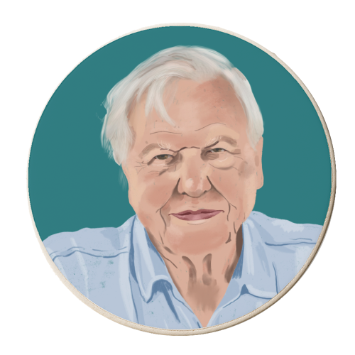 David Attenborough - personalised beer coaster by Sarah Wilkinson