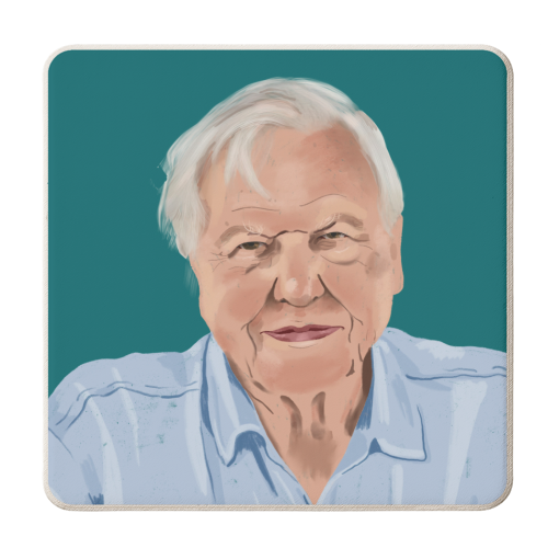 David Attenborough - personalised beer coaster by Sarah Wilkinson