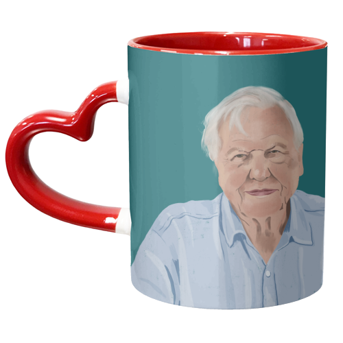 David Attenborough - unique mug by Sarah Wilkinson