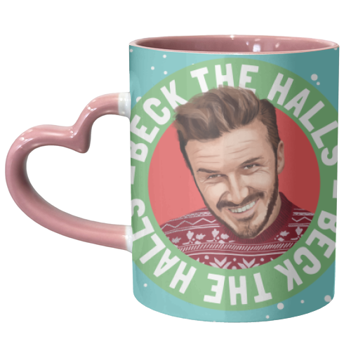 David Beckham Christmas Beck the Halls - unique mug by AbiGoLucky