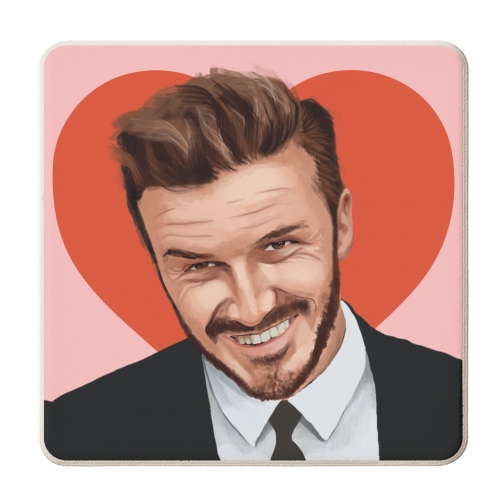 David Beckham Posh and Becks Illustration Art - personalised beer coaster by AbiGoLucky