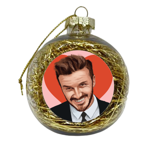 David Beckham Posh and Becks Illustration Art - xmas bauble by AbiGoLucky