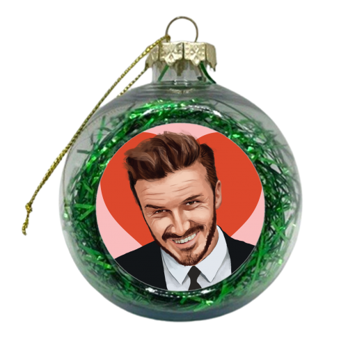David Beckham Posh and Becks Illustration Art - xmas bauble by AbiGoLucky