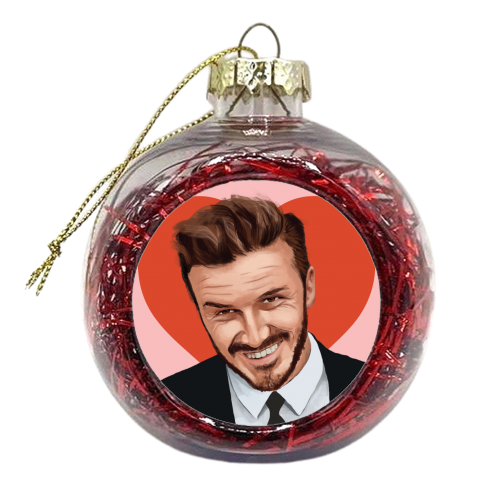 David Beckham Posh and Becks Illustration Art - xmas bauble by AbiGoLucky