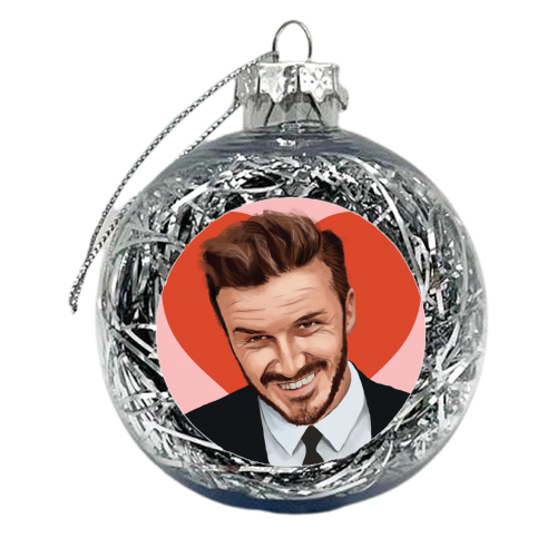 David Beckham Posh and Becks Illustration Art - xmas bauble by AbiGoLucky