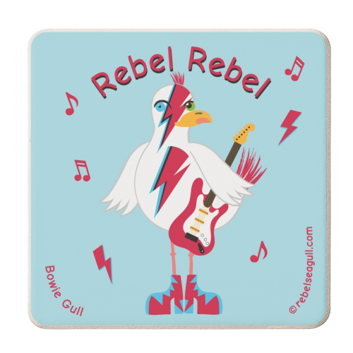 David Bowie 'Celebrity' Seagull - personalised beer coaster by Rebel Seagull