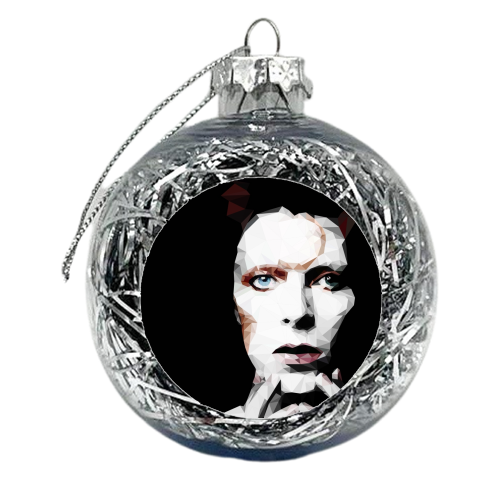Bowie - xmas bauble by Natasha Troy