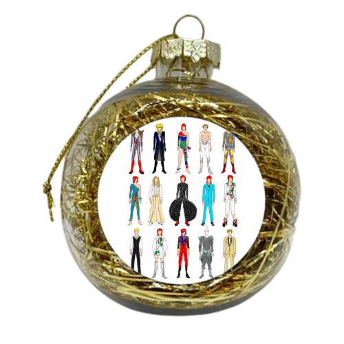 Bowie Fashion - xmas bauble by Notsniw Art