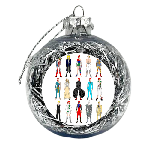 Bowie Fashion - xmas bauble by Notsniw Art