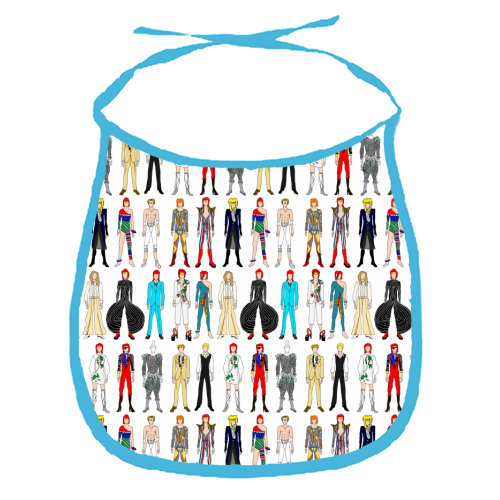 David Bowie Fashion - funny baby bib by Notsniw Art