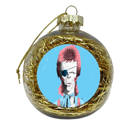 Bowie Design - Ziggy 03 - xmas bauble by Alexander Jackson