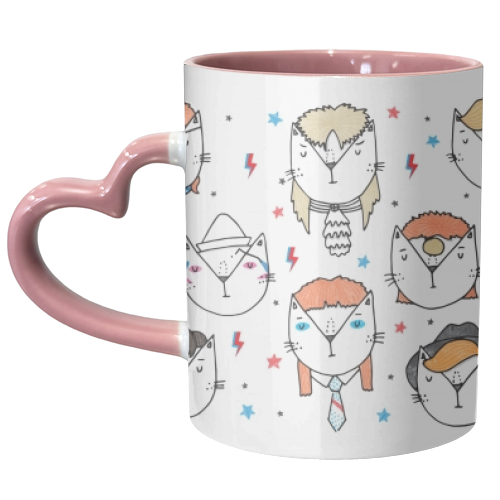 David Meowie - The 9 Lives Of - unique mug by Katie Ruby Miller