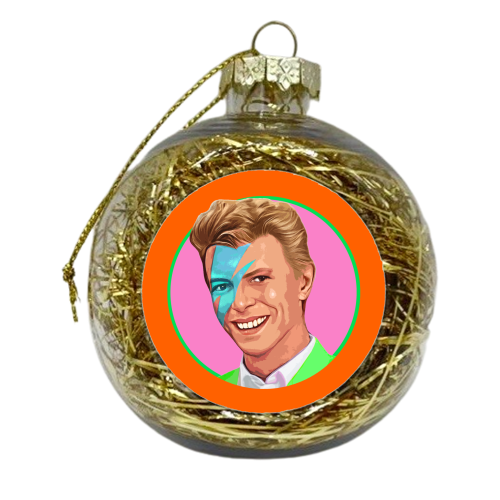 David on orange - xmas bauble by DOLLY WOLFE