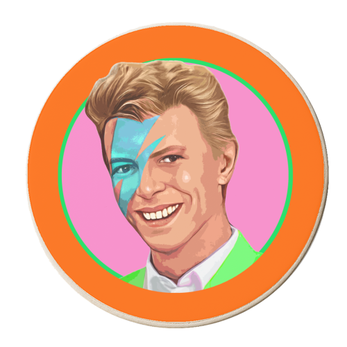 David on orange - personalised beer coaster by DOLLY WOLFE