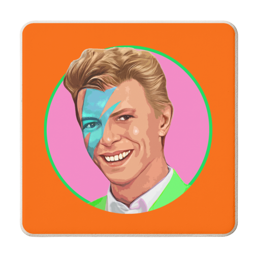 David on orange - personalised beer coaster by DOLLY WOLFE