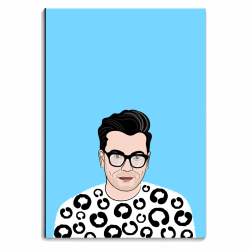 David Rose Portrait (blue version) - personalised A4, A5, A6 notebook by Adam Regester