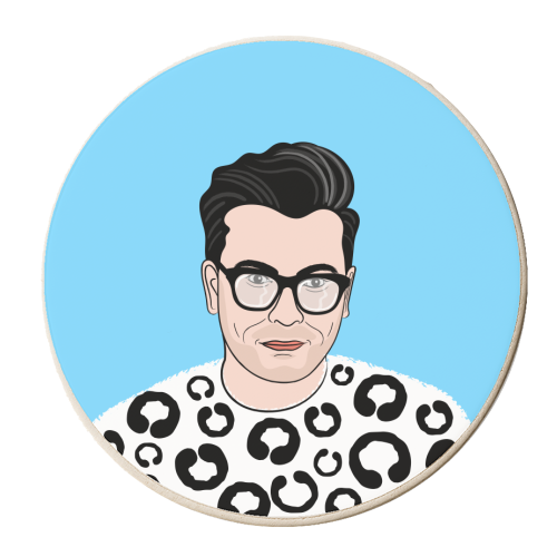 David Rose Portrait (blue version) - personalised beer coaster by Adam Regester