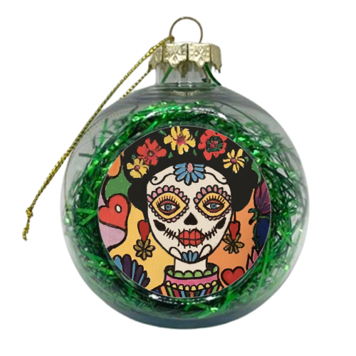 Day of The Dead Rosa - xmas bauble by FunkyAdi.com