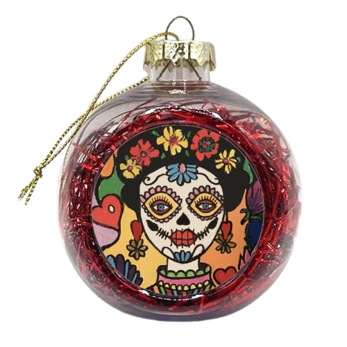 Day of The Dead Rosa - xmas bauble by FunkyAdi.com
