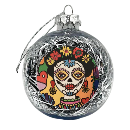 Day of The Dead Rosa - xmas bauble by FunkyAdi.com