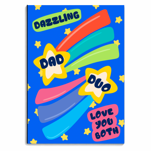 Dazzling Dad Duo Shining Stars - personalised A4, A5, A6 notebook by Lisa Wardle