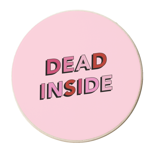Dead inside - personalised beer coaster by The Girl Next Draw
