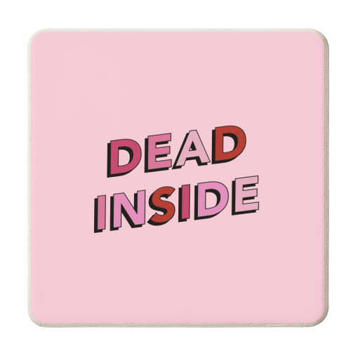 Dead inside - personalised beer coaster by The Girl Next Draw