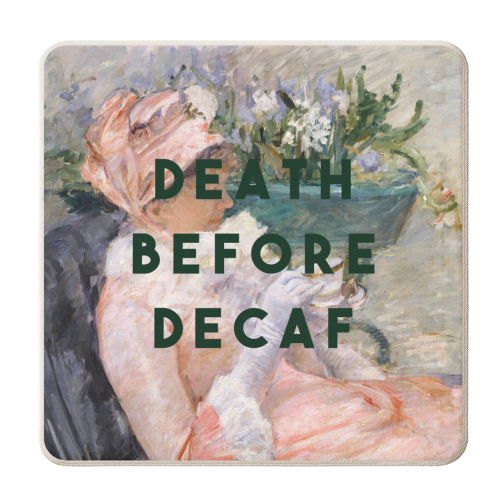 Death Before Decaf - personalised beer coaster by The 13 Prints