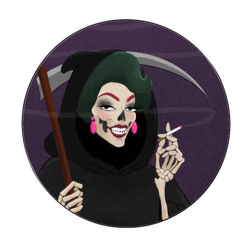 Death in Drag - Circle Sticker by The Queer Store