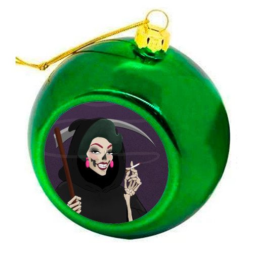 Death in Drag - colourful christmas bauble by The Queer Store
